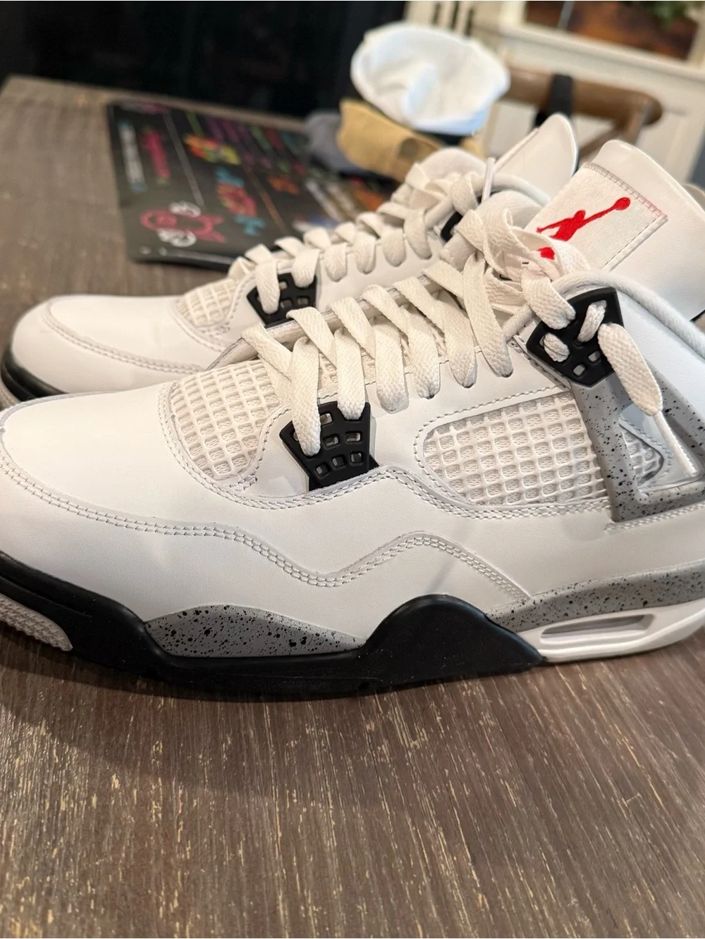 Jordan Men’s White and Gray Athletic Shoes with Red Jumpman